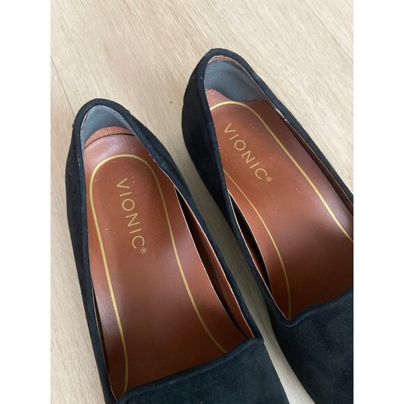 Vionic Willa loafers women’s size 6 black suede leather slip on comfort basic - Picture 3 of 7